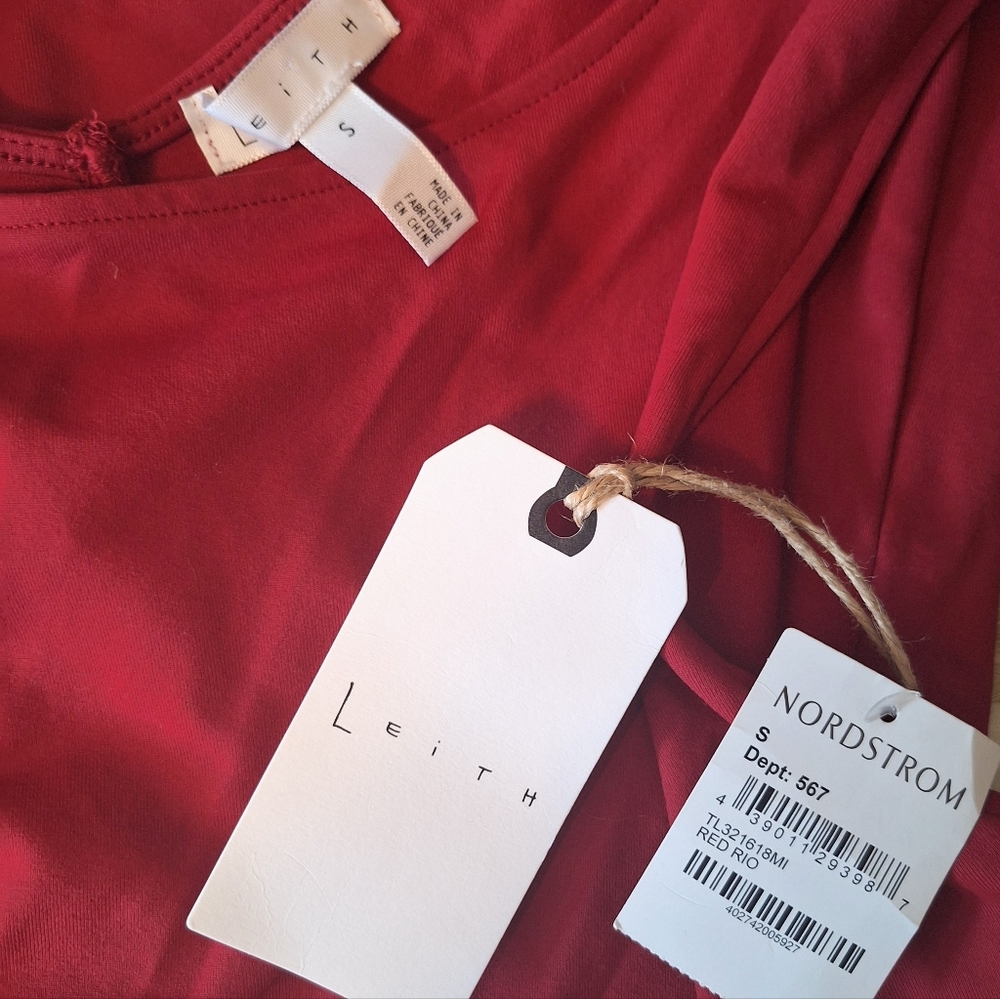 Leith Nordstrom red Rio bodycon cross back dress small NWT *I - Picture 7 of 7